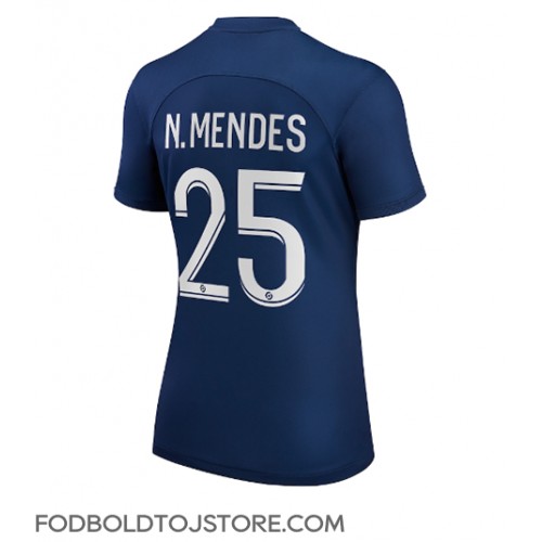 Paris Saint-Germain Nuno Mendes #25 Hjemmebanetrøje Dame 2022-23 Kortærmet